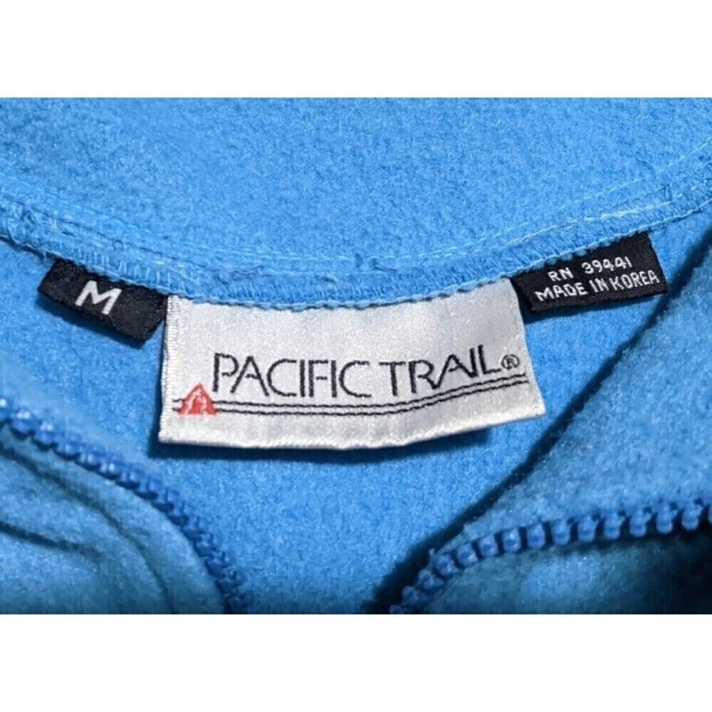 Vintage Sweater Pacific Trail Adult Sz M Medium Blue Fleece Pullover 1/4 Zip - Picture 2 of 6